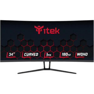 ITEK Monitor GGC 34" Curvo R1500- WQHD 3440x1440 UltraWide- VA- 180Hz- 21:9- 1ms- 2xHDMI- 2xDP- HDR400- Adapt Sync