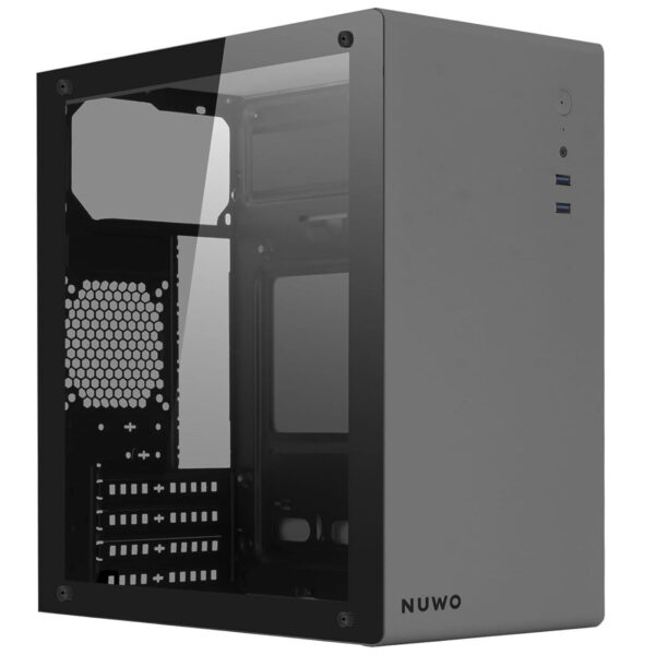 Nuwo Eguera A112 Case Micro ATX Grigio con Pannello in Vetro
